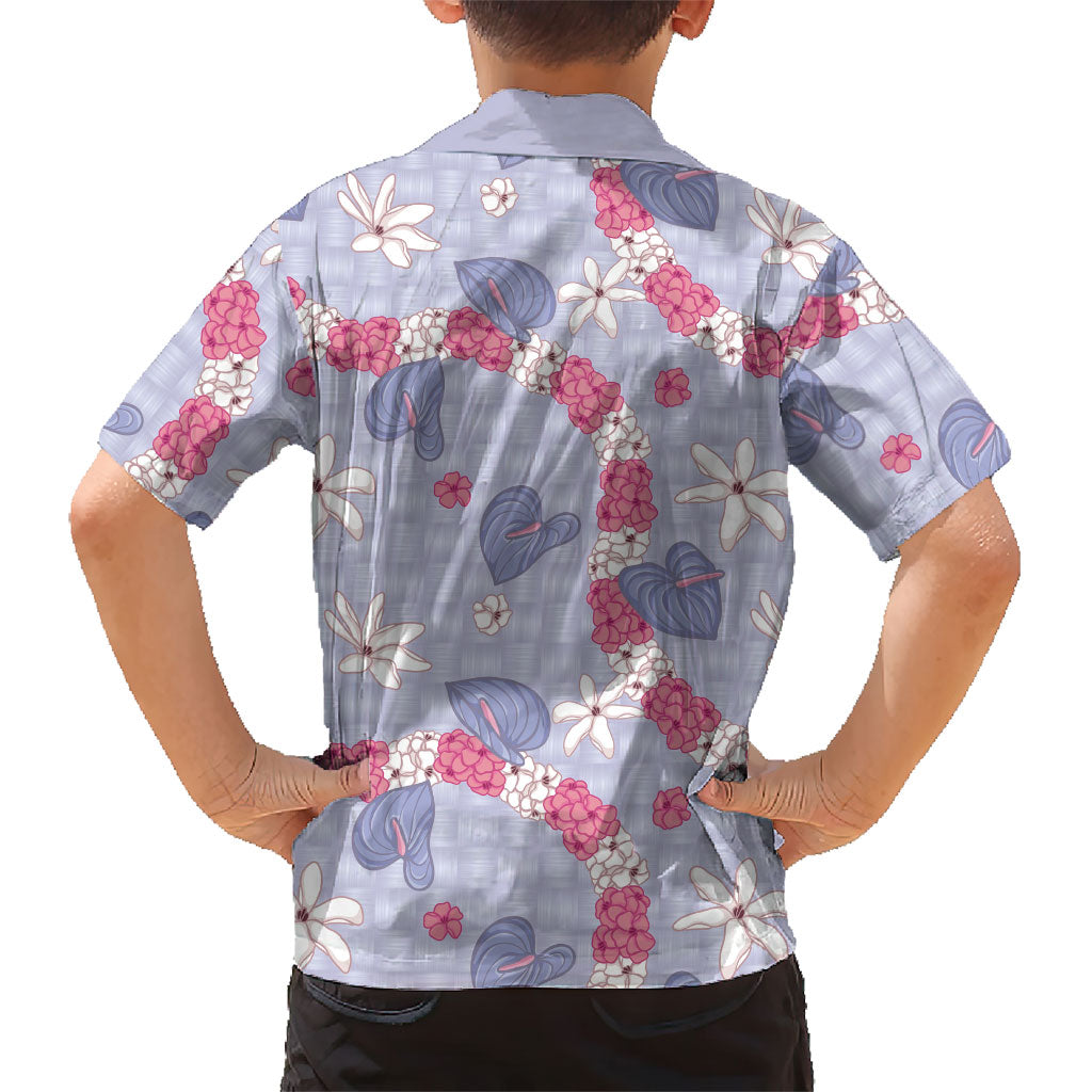 Hawaii Anthurium Tiare Pikake Lei Family Matching Short Sleeve Bodycon Dress and Hawaiian Shirt Poni Lauhala Art Pattern LT01 - Polynesian Pride