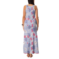 Hawaii Anthurium Tiare Pikake Lei Family Matching Tank Maxi Dress and Hawaiian Shirt Poni Lauhala Art Pattern