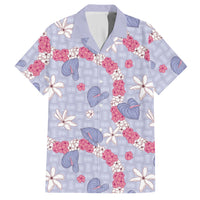 Hawaii Anthurium Tiare Pikake Lei Hawaiian Shirt Poni Lauhala Art Pattern LT01 Purple - Polynesian Pride