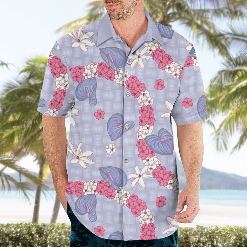 Hawaii Anthurium Tiare Pikake Lei Hawaiian Shirt Poni Lauhala Art Pattern LT01 - Polynesian Pride