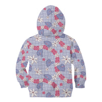 Hawaii Anthurium Tiare Pikake Lei Kid Hoodie Poni Lauhala Art Pattern LT01 - Polynesian Pride