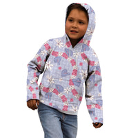 Hawaii Anthurium Tiare Pikake Lei Kid Hoodie Poni Lauhala Art Pattern LT01 - Polynesian Pride