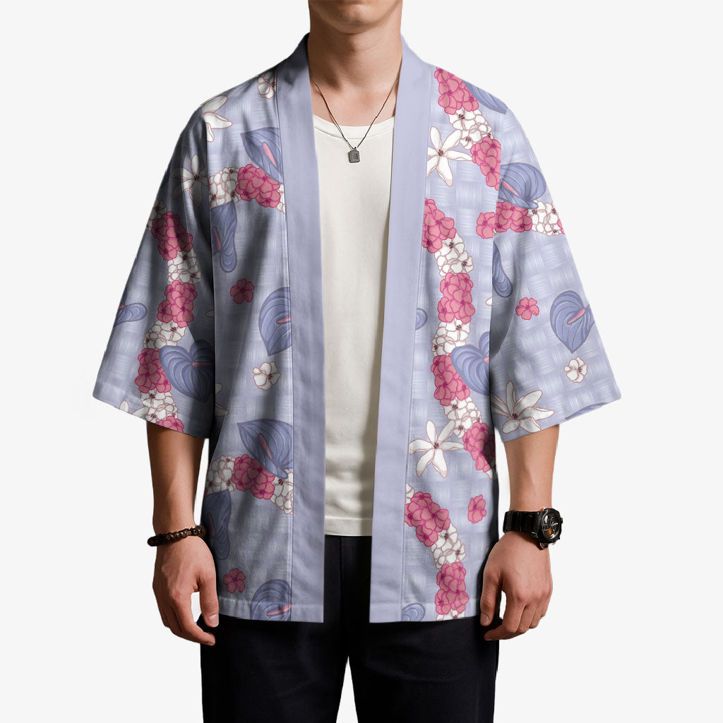 Hawaii Anthurium Tiare Pikake Lei Kimono Poni Lauhala Art Pattern