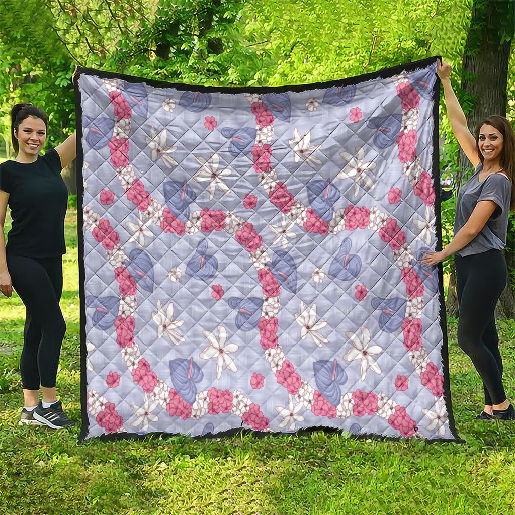 Hawaii Anthurium Tiare Pikake Lei Quilt Poni Lauhala Art Pattern
