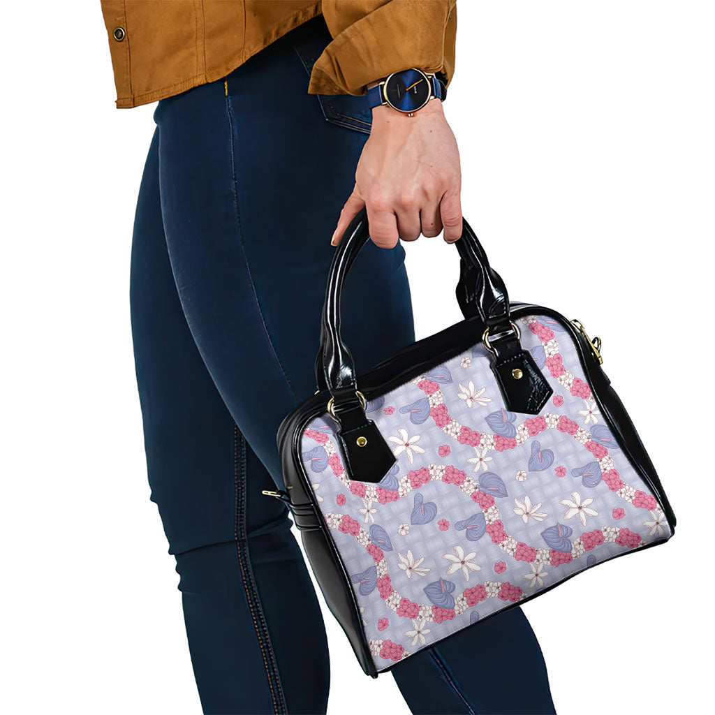 Hawaii Anthurium Tiare Pikake Lei Shoulder Handbag Poni Lauhala Art Pattern