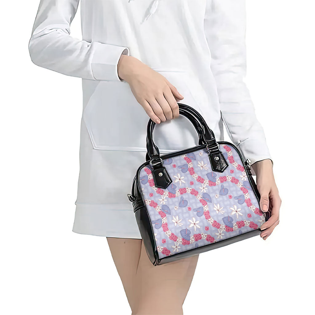 Hawaii Anthurium Tiare Pikake Lei Shoulder Handbag Poni Lauhala Art Pattern