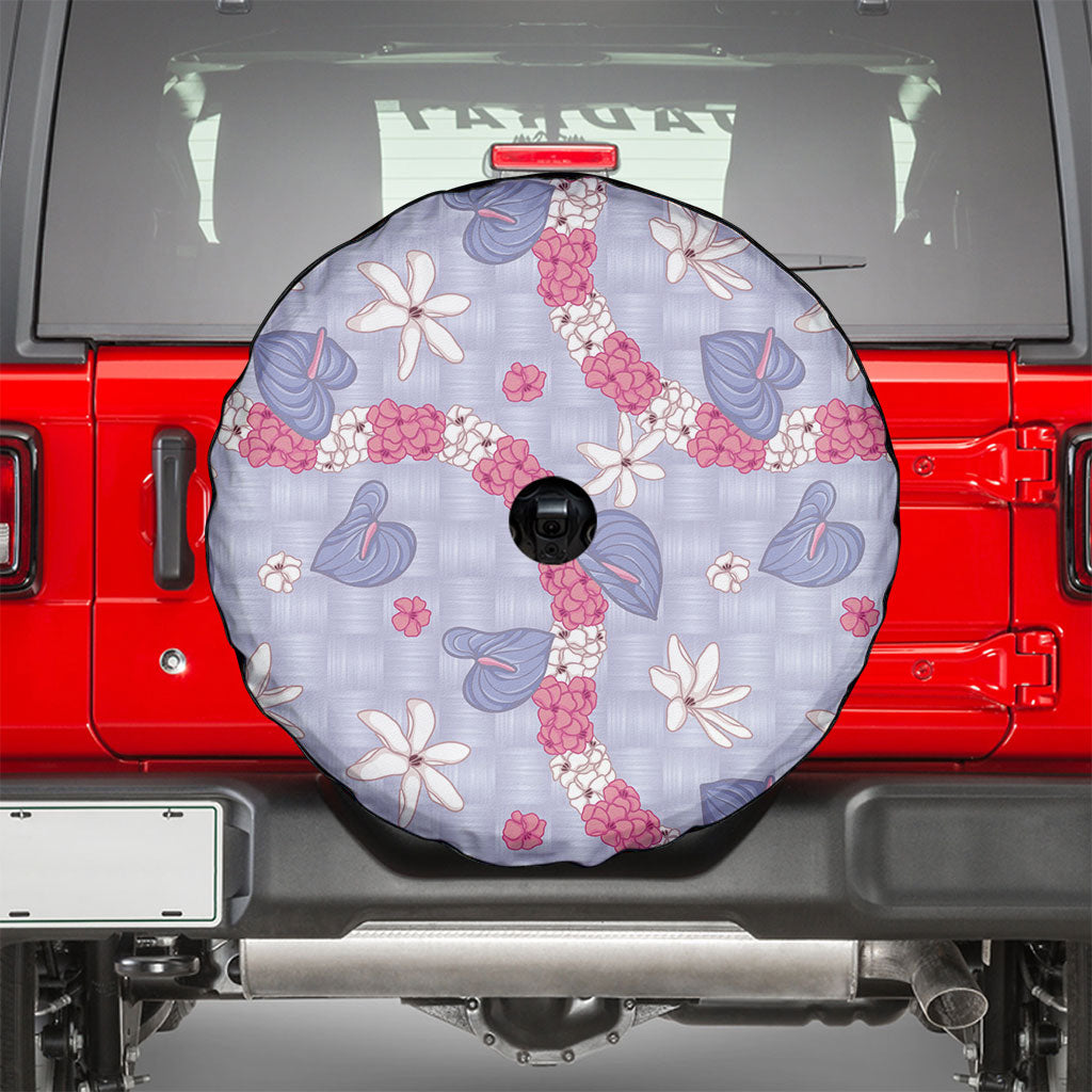 Hawaii Anthurium Tiare Pikake Lei Spare Tire Cover Poni Lauhala Art Pattern LT01 - Polynesian Pride