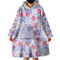 Hawaii Anthurium Tiare Pikake Lei Wearable Blanket Hoodie Poni Lauhala Art Pattern