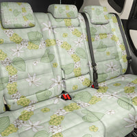 Hawaii Anthurium Tiare Pikake Lei Back Car Seat Cover Sage Green Lauhala Art Pattern LT01 - Polynesian Pride