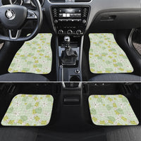 Hawaii Anthurium Tiare Pikake Lei Car Mats Sage Green Lauhala Art Pattern
