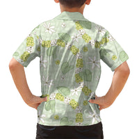 Hawaii Anthurium Tiare Pikake Lei Hawaiian Shirt Sage Green Lauhala Art Pattern LT01 - Polynesian Pride