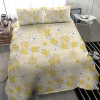Hawaii Anthurium Tiare Pikake Lei Bedding Set Melemele Lauhala Art Pattern