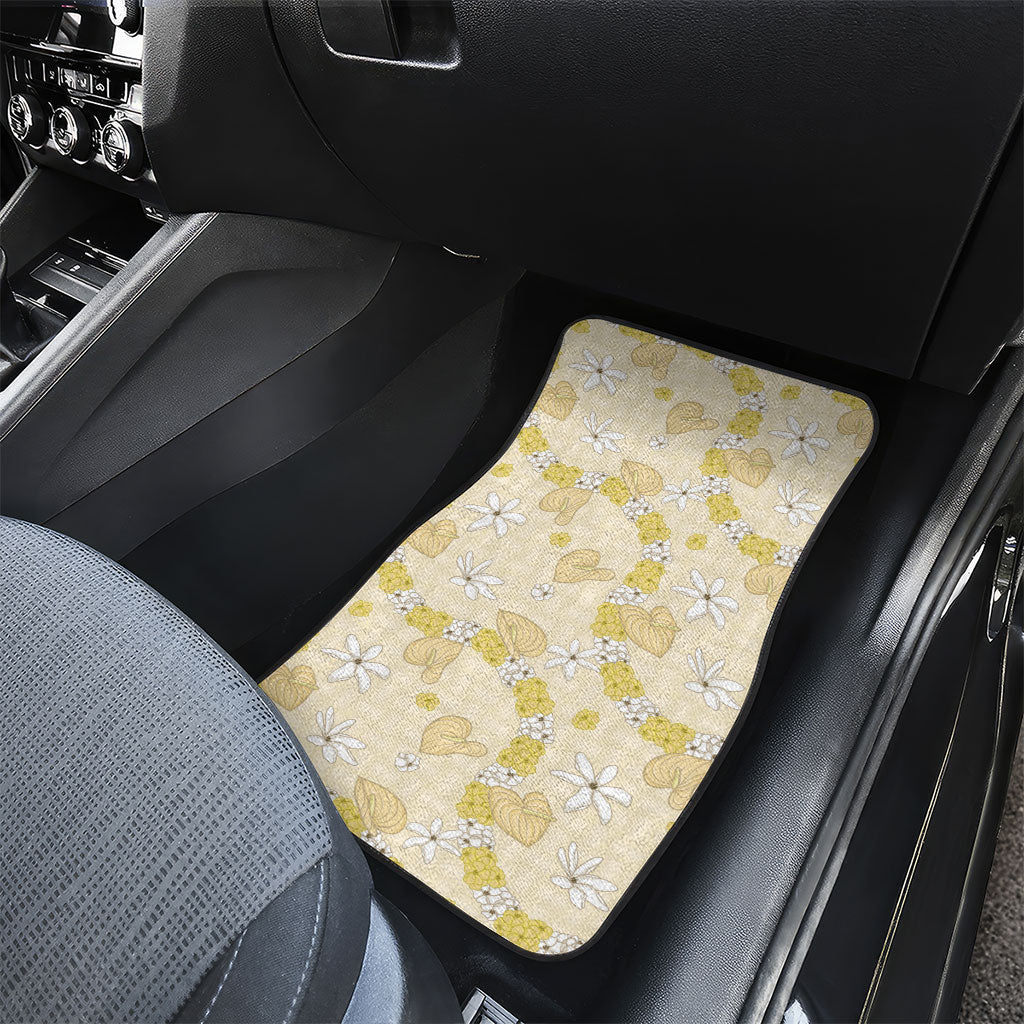 Hawaii Anthurium Tiare Pikake Lei Car Mats Melemele Lauhala Art Pattern