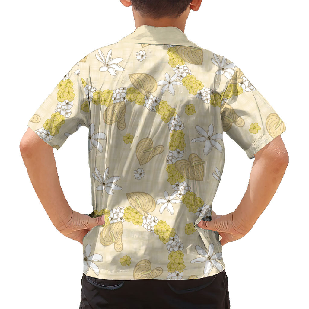 Hawaii Anthurium Tiare Pikake Lei Family Matching Off Shoulder Maxi Dress and Hawaiian Shirt Melemele Lauhala Art Pattern