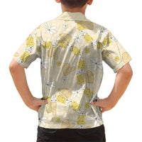 Hawaii Anthurium Tiare Pikake Lei Family Matching Short Sleeve Bodycon Dress and Hawaiian Shirt Melemele Lauhala Art Pattern