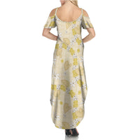Hawaii Anthurium Tiare Pikake Lei Family Matching Summer Maxi Dress and Hawaiian Shirt Melemele Lauhala Art Pattern