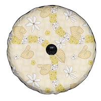 Hawaii Anthurium Tiare Pikake Lei Spare Tire Cover Melemele Lauhala Art Pattern