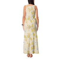 Hawaii Anthurium Tiare Pikake Lei Tank Maxi Dress Melemele Lauhala Art Pattern