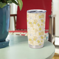 Hawaii Anthurium Tiare Pikake Lei Tumbler Cup Melemele Lauhala Art Pattern