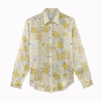 Hawaii Anthurium Tiare Pikake Lei Women Casual Shirt Melemele Lauhala Art Pattern