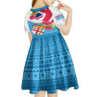 Fiji Day Kid Short Sleeve Dress Fijian Hibiscus Special Version LT01 - Polynesian Pride