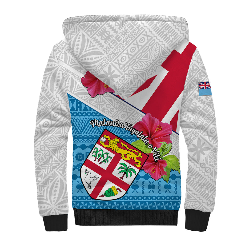 Fiji Day Sherpa Hoodie Fijian Hibiscus Special Version LT01 - Polynesian Pride
