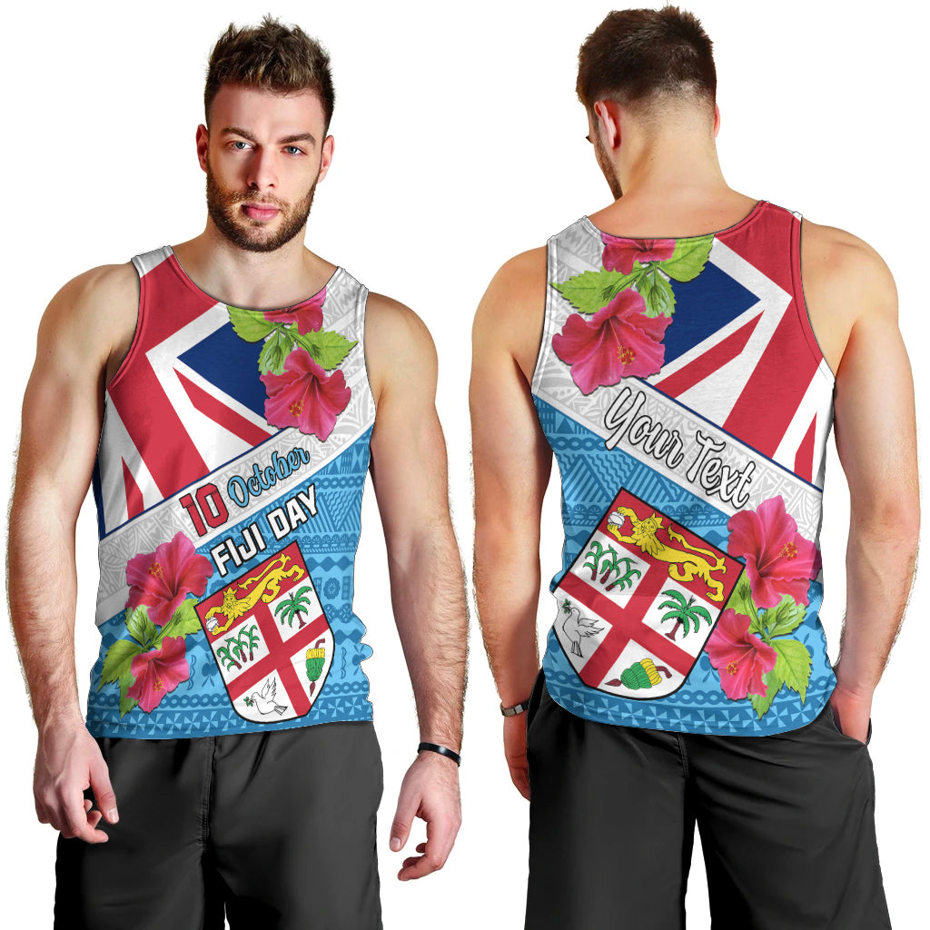 Personalised Fiji Day Men Tank Top Fijian Hibiscus Special Version LT01 - Polynesian Pride