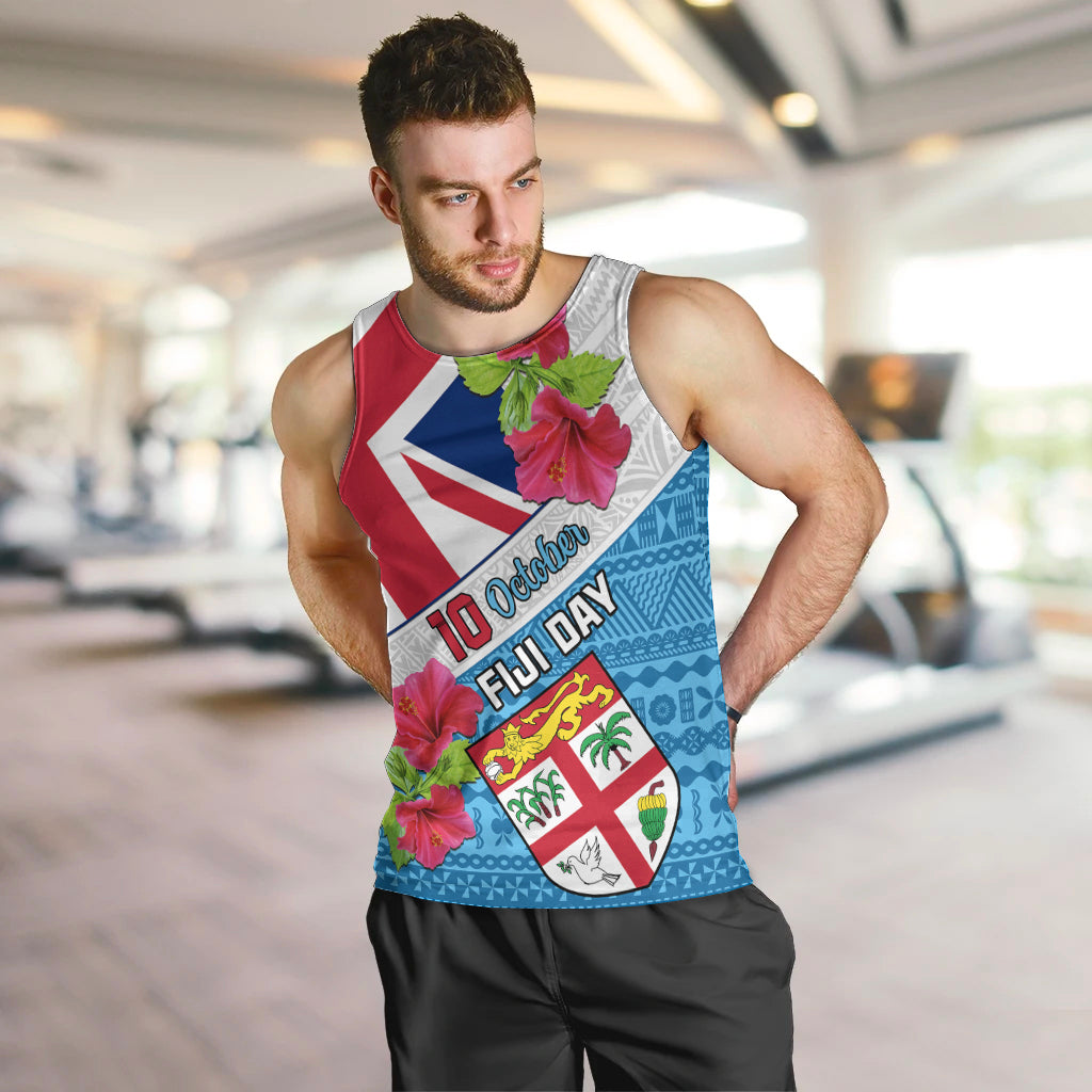 Personalised Fiji Day Men Tank Top Fijian Hibiscus Special Version LT01 - Polynesian Pride
