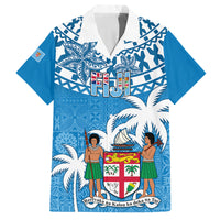 Personalised Fiji Kid Hawaiian Shirt Bula Fijian Tapa Pattern LT01 Kid Blue - Polynesian Pride