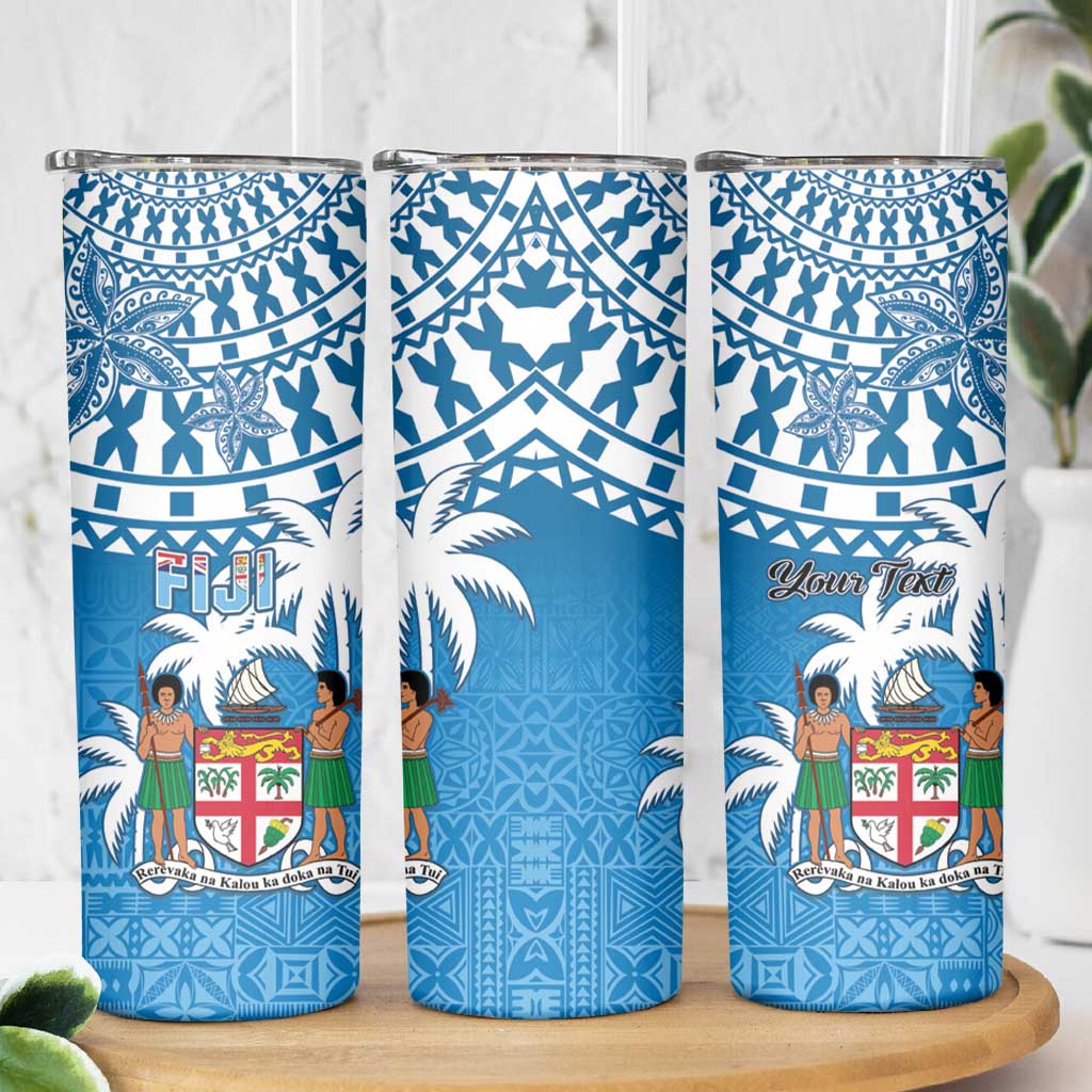 Personalised Fiji Skinny Tumbler Bula Fijian Tapa Pattern