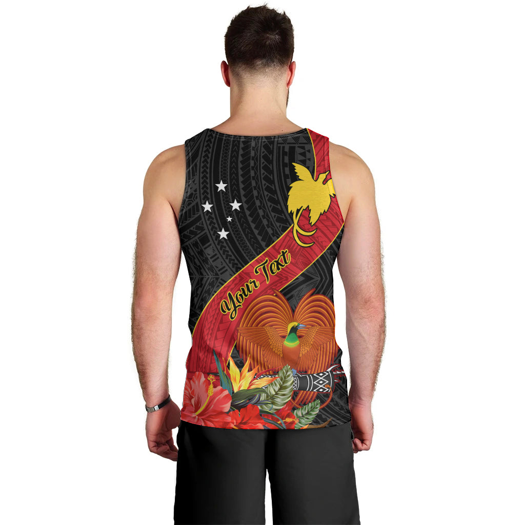 Personalised Papua New Guinea Men Tank Top Bird Of Paradise With Tropical Flower LT01 - Polynesian Pride