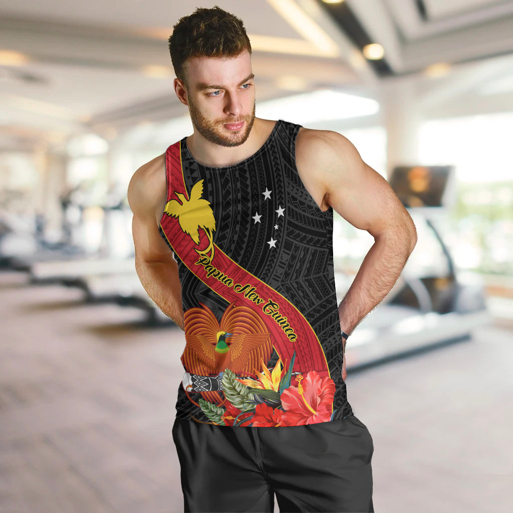 Personalised Papua New Guinea Men Tank Top Bird Of Paradise With Tropical Flower LT01 - Polynesian Pride