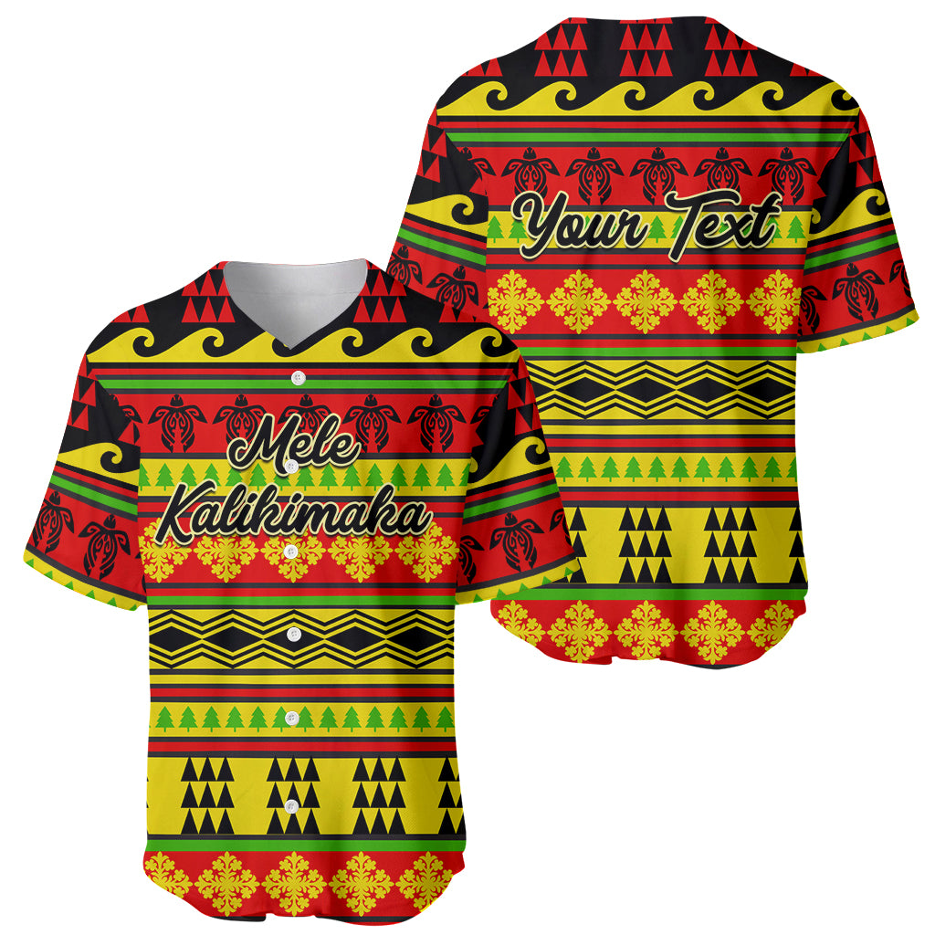 Custom Hawaii Christmas Baseball Jersey Hawaiian Quilt Pattern Reggae Version LT01 - Polynesian Pride