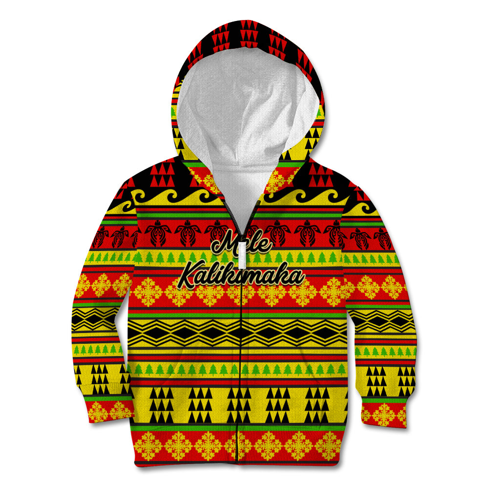Custom Hawaii Christmas Kid Hoodie Hawaiian Quilt Pattern Reggae Version LT01 - Polynesian Pride