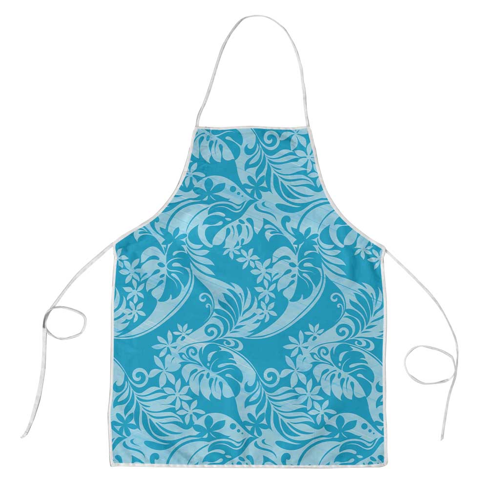 Tahiti Ninamu Tiare Floral Apron Monstera Palm Tropical Leaves - Polynesian Pride