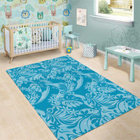 Tahiti Ninamu Tiare Floral Area Rug Monstera Palm Tropical Leaves - Polynesian Pride