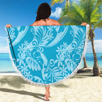 Tahiti Ninamu Tiare Floral Beach Blanket Monstera Palm Tropical Leaves - Polynesian Pride