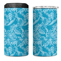Tahiti Ninamu Tiare Floral 4 in 1 Can Cooler Tumbler Monstera Palm Tropical Leaves - Polynesian Pride