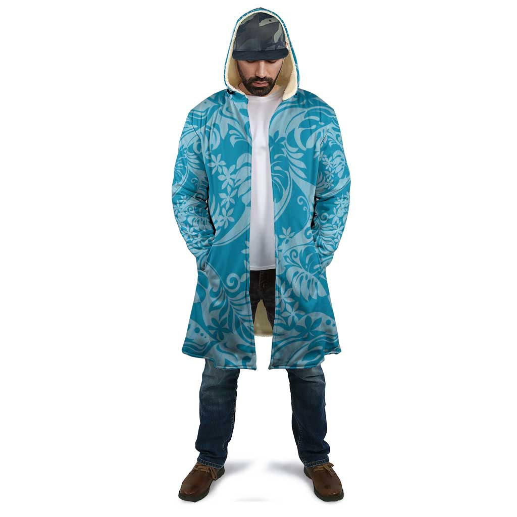 Tahiti Ninamu Tiare Floral Cloak Monstera Palm Tropical Leaves - Polynesian Pride