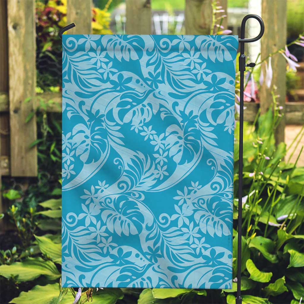 Tahiti Ninamu Tiare Floral Garden Flag Monstera Palm Tropical Leaves - Polynesian Pride