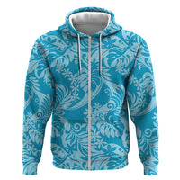 Tahiti Ninamu Tiare Floral Hoodie Monstera Palm Tropical Leaves - Polynesian Pride