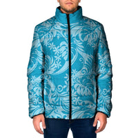 Tahiti Ninamu Tiare Floral Padded Jacket Monstera Palm Tropical Leaves - Polynesian Pride