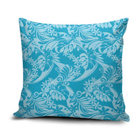 Tahiti Ninamu Tiare Floral Pillow Cover Monstera Palm Tropical Leaves - Polynesian Pride