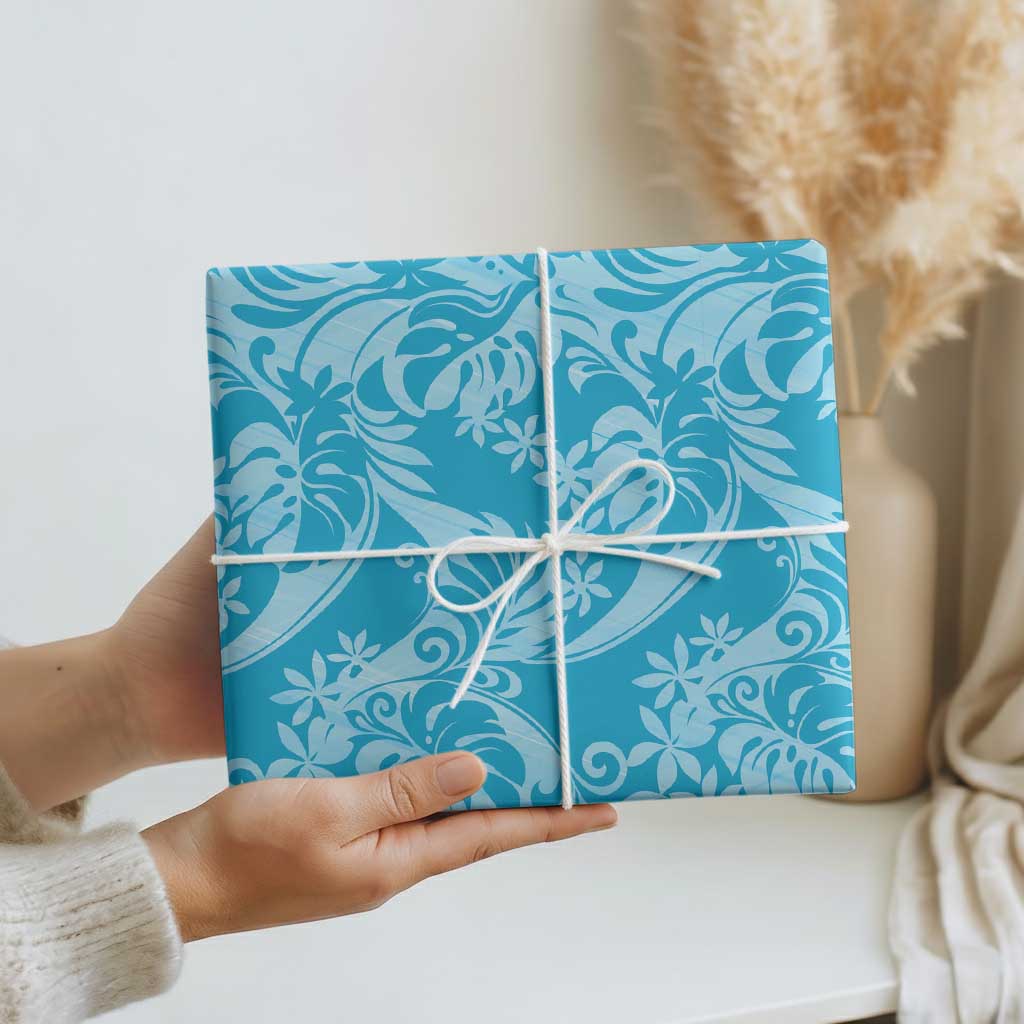 Tahiti Ninamu Tiare Floral Wrapping Paper Monstera Palm Tropical Leaves - Polynesian Pride