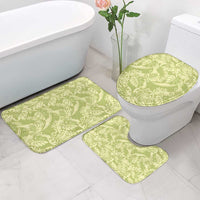 Tahiti Olive Tiare Floral Bathroom Set Monstera Palm Tropical Leaves - Polynesian Pride