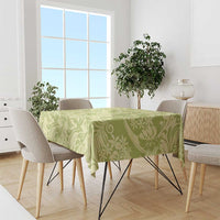 Tahiti Olive Tiare Floral Tablecloth Monstera Palm Tropical Leaves - Polynesian Pride