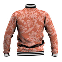Tahiti Puatou Tiare Floral Baseball Jacket Monstera Palm Tropical Leaves - Polynesian Pride