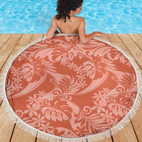 Tahiti Puatou Tiare Floral Beach Blanket Monstera Palm Tropical Leaves LT01 - Polynesian Pride