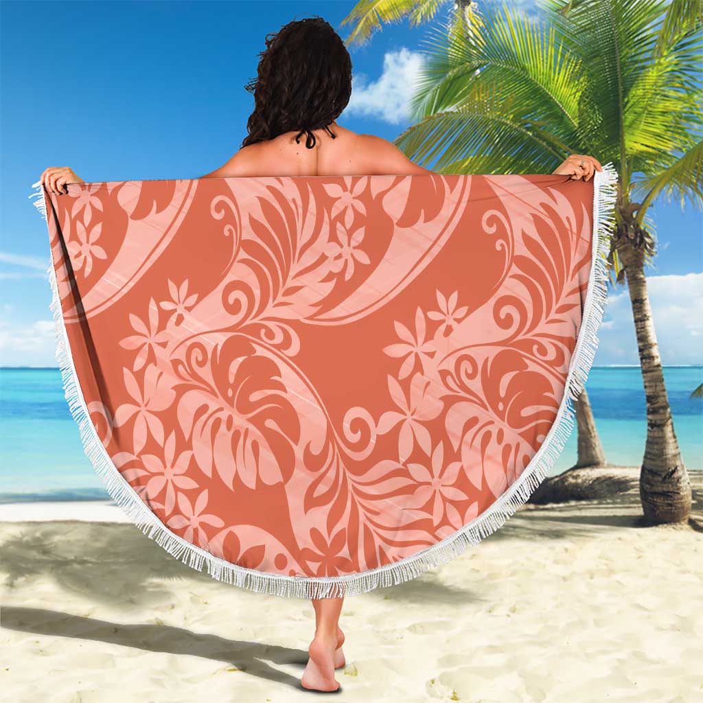 Tahiti Puatou Tiare Floral Beach Blanket Monstera Palm Tropical Leaves LT01 - Polynesian Pride