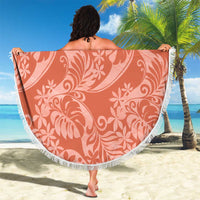 Tahiti Puatou Tiare Floral Beach Blanket Monstera Palm Tropical Leaves LT01 - Polynesian Pride